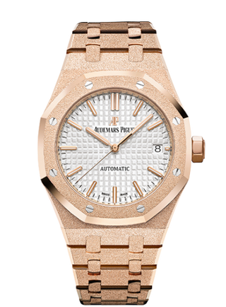 Audemars Piguet - 15454OR.GG.1259OR.01  Royal Oak 15454 Selfwinding Frosted Pink Gold / Silver