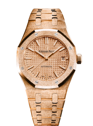 Audemars Piguet - 15454OR.GG.1259OR.03  Royal Oak 15454 Selfwinding Frosted Pink Gold / Pink