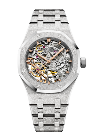 Audemars Piguet - 15466BC.GG.1259BC.01  Royal Oak 37 Double Balance Wheel Openworked Frosted White Gold