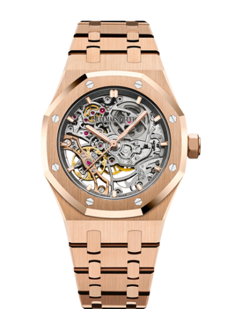 Audemars Piguet - 15467OR.OO.1256OR.01  Royal Oak 37 Double Balance Wheel Openworked Pink Gold