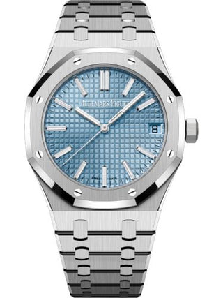 Audemars Piguet - 15510BC.OO.1320BC.01  Royal Oak Selfwinding 41 White Gold / Light Blue - Baguette / 50 Years