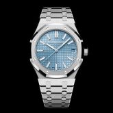 Audemars Piguet - 15510BC.OO.1320BC.01  Royal Oak Selfwinding 41 White Gold / Light Blue - Baguette / 50 Years