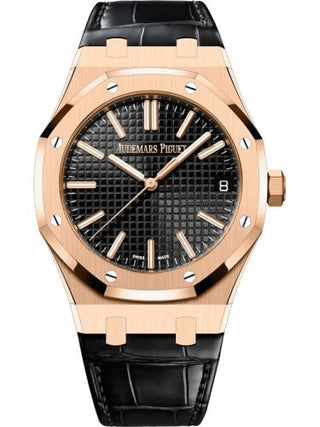 Audemars Piguet - 15510OR.OO.D002CR.01  Royal Oak Selfwinding 41 Pink Gold / Black / Strap / 50th Anniversary