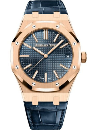 Audemars Piguet - 15510OR.OO.D315CR.01  Royal Oak Selfwinding 41 Pink Gold / Blue / Strap / 50th Anniversary