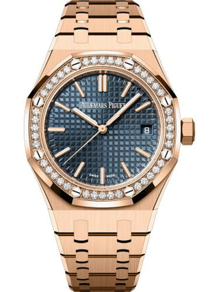 Audemars Piguet - 15551OR.ZZ.1356OR.02  Royal Oak Selfwinding 37 Pink Gold - Diamond / Blue / 50th Anniversary