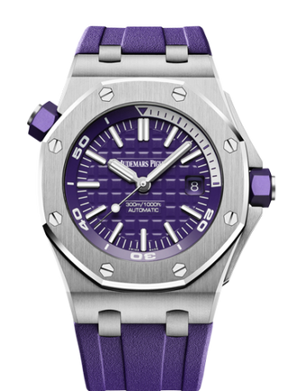 Audemars Piguet - 15710ST.OO.A077CA.01  Royal Oak Offshore Diver Stainless Steel / Purple