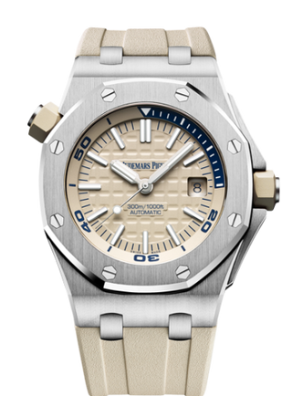 Audemars Piguet - 15710ST.OO.A085CA.01  Royal Oak Offshore Diver Stainless Steel / Beige