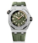 Audemars Piguet - 15720ST.OO.A052CA.01  Royal Oak Offshore Diver Stainless Steel / Green