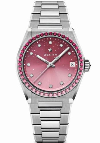 Zenith - 16.9201.670/10.MI001  Defy Midnight Stainless Steel / Pink Ribbon