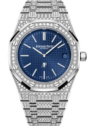 Audemars Piguet - 16202BC.ZZ.1241BC.02  Royal Oak Extra-Thin White Gold - Diamond / Blue