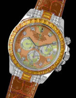 Rolex Daytona White Gold  Blue Sapphire Strap Paved (16559saco)