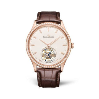 Jaeger-LeCoultre - 1682401  Master Ultra Thin Tourbillon Pink Gold - Diamond / Eggshell / Alligator