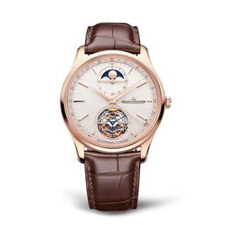 Jaeger-LeCoultre - 169241J  Master Ultra Thin Tourbillon Moon Pink Gold / Eggshell / Alligator