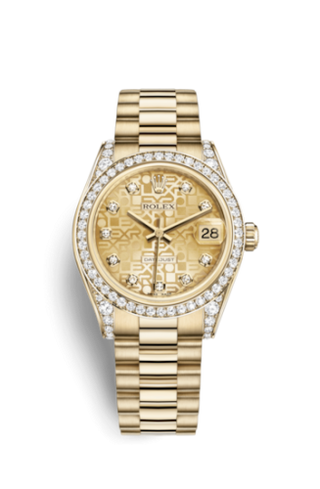 Rolex - 178158-0007  Datejust 31 Yellow Gold Diamond / President / Champagne Computer