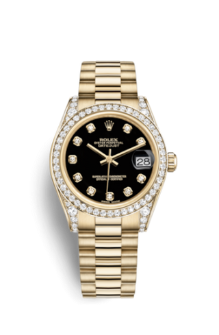 Rolex - 178158-0011  Datejust 31 Yellow Gold Diamond / President / Black Diamond