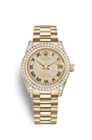 Rolex Datejust 31 Rolesor Everose Domed Diamond / Jubilee / White Roman (178158-0022)