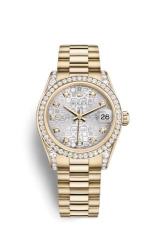 Rolex - 178158-0025  Datejust 31 Yellow Gold Diamond / President / Silver Computer