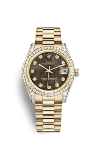 Rolex - 178158-0051  Datejust 31 Yellow Gold Diamond / President / Black MOP