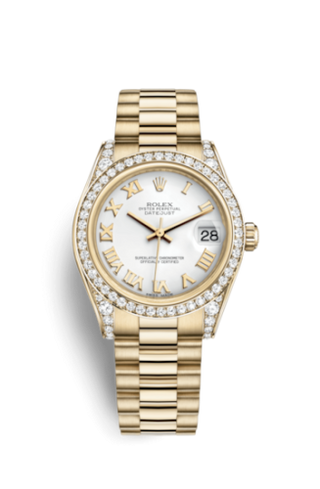 Rolex - 178158-0054  Datejust 31 Yellow Gold Diamond / President / White Roman