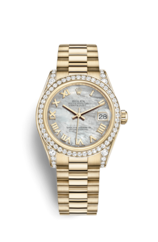 Rolex - 178158-0059  Datejust 31 Yellow Gold Diamond / President / MOP Roman