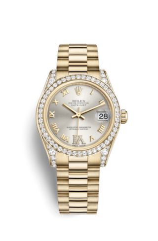 Rolex - 178158-0061  Datejust 31 Yellow Gold Diamond / President / Silver Roman