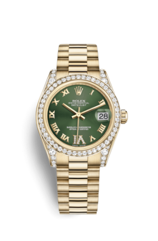 Rolex - 178158-0062  Datejust 31 Yellow Gold Diamond / President / Olive Computer