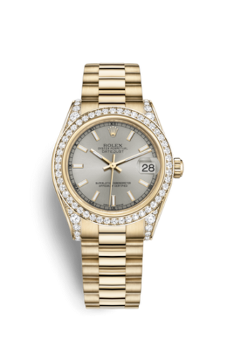 Rolex - 178158-0066  Datejust 31 Yellow Gold Diamond / President / Silver