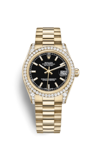 Rolex - 178158-0067  Datejust 31 Yellow Gold Diamond / President / Black