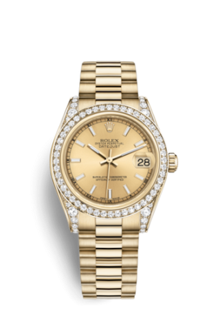 Rolex - 178158-0076  Datejust 31 Yellow Gold Diamond / President / Champagne