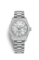 Rolex Datejust 31 White Gold Diamond / President / Silver Roman (178159-0001)