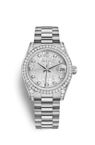 Rolex - 178159-0012  Datejust 31 White Gold Diamond / President / Silver Computer