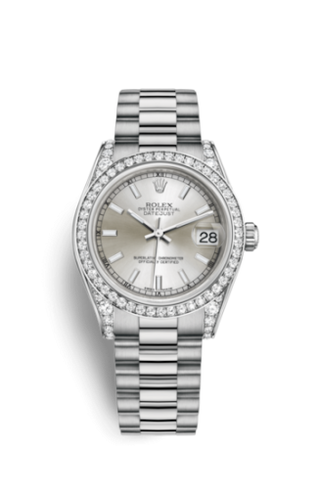 Rolex - 178159-0018  Datejust 31 White Gold Diamond / President / Silver