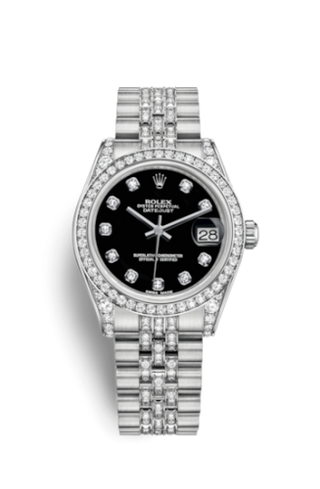 Rolex - 178159-0037  Datejust 31 White Gold Diamond / Jubilee Diamond / Black Diamond