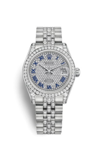 Rolex - 178159-0044  Datejust 31 White Gold Diamond / Jubilee Diamond / Paved Roman