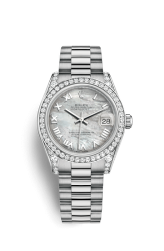 Rolex - 178159-0047  Datejust 31 White Gold Diamond / President / MOP Roman