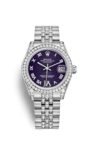 Rolex - 178159-0065  Datejust 31 White Gold Diamond / Jubilee Diamond / Purple Roman