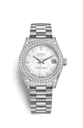 Rolex - 178159-0066  Datejust 31 White Gold Diamond / President / White Roman