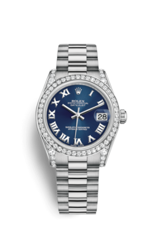 Rolex - 178159-0070  Datejust 31 White Gold Diamond / President / Blue Roman