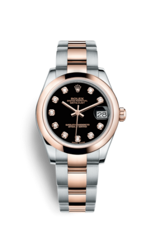 Rolex - 178241-0015  Datejust 31 Rolesor Everose Domed / Oyster / Black Diamond