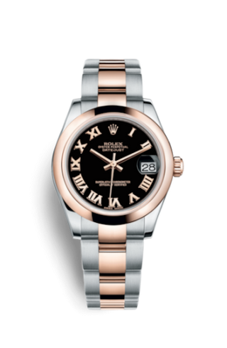 Rolex - 178241-0061  Datejust 31 Rolesor Everose Domed / Oyster / Black Roman