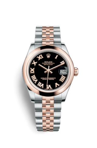 Rolex - 178241-0065  Datejust 31 Rolesor Everose Domed / Jubilee / Black Roman