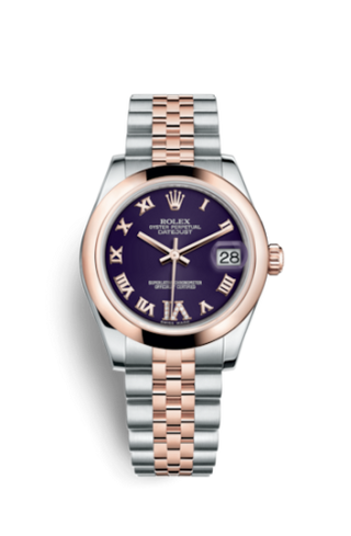 Rolex - 178241-0071  Datejust 31 Rolesor Everose Domed / Jubilee / Purple Roman