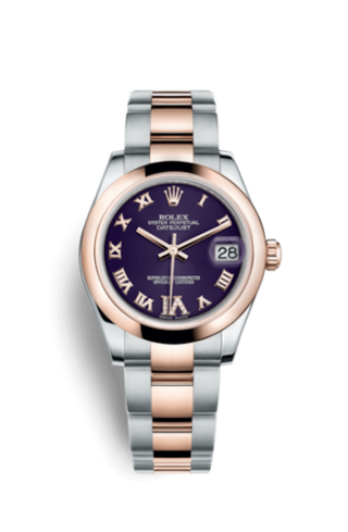 Rolex - 178241-0073  Datejust 31 Rolesor Everose Domed / Oyster / Purple Roman