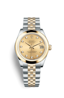 Rolex Datejust 31 Yellow Gold Domed / Oyster / Black MOP Computer (178243-0037)