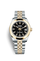 Rolex Datejust 31 Rolesor Yellow Domed / Oyster / Black Diamond (178243-0050)