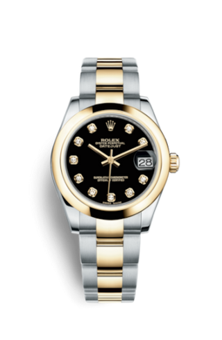 Rolex - 178243-0051  Datejust 31 Rolesor Yellow Domed / Oyster / Black Diamond