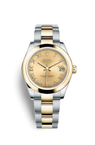 Rolex - 178243-0072  Datejust 31 Rolesor Yellow  Domed / Oyster / Champagne Roman