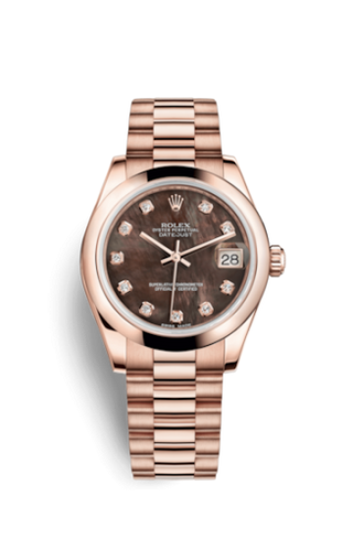 Rolex - 178245f-0015  Datejust 31 Everose Domed / President / Black MOP