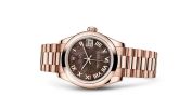 Rolex - 178245f-0021  Datejust 31 Everose Domed / President / Brown MOP Roman