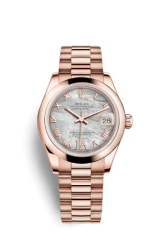 Rolex - 178245f-0034  Datejust 31 Everose Domed / President / MOP Roman